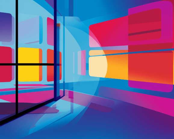 Vector art of Microsoft Windows.